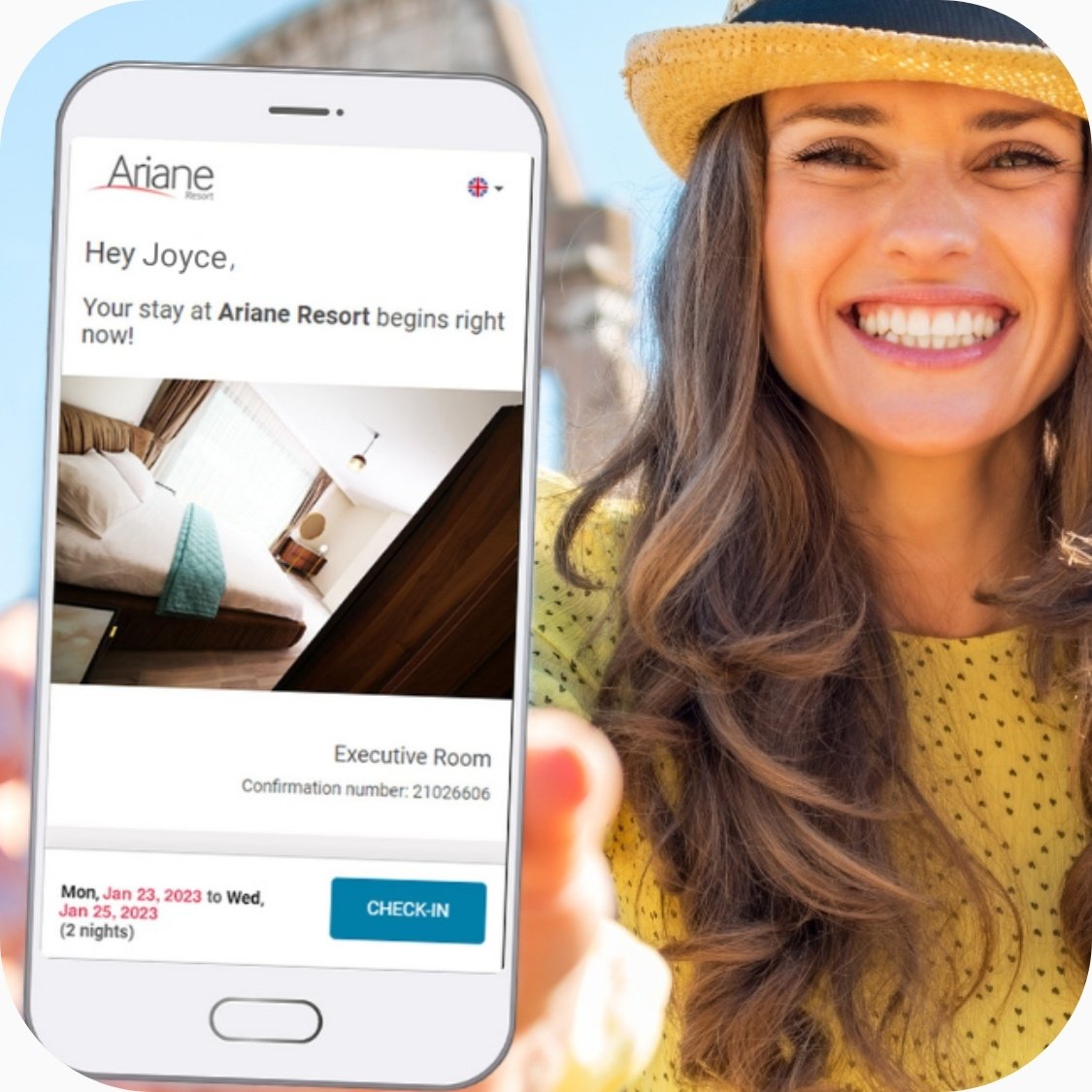 Mobile check-in for hotels